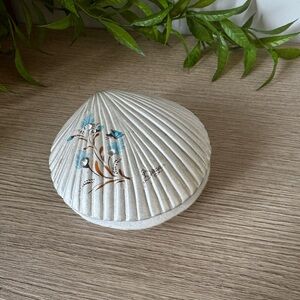 Berger Shell-Shaped Trinket Box with Floral Design